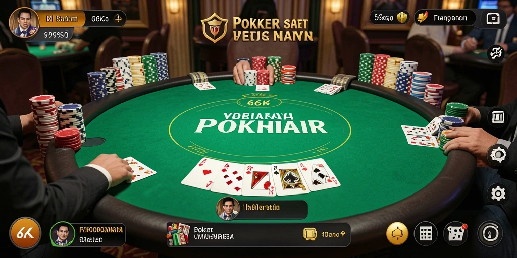 Tampilan gameplay Poker yang seru di 66K.