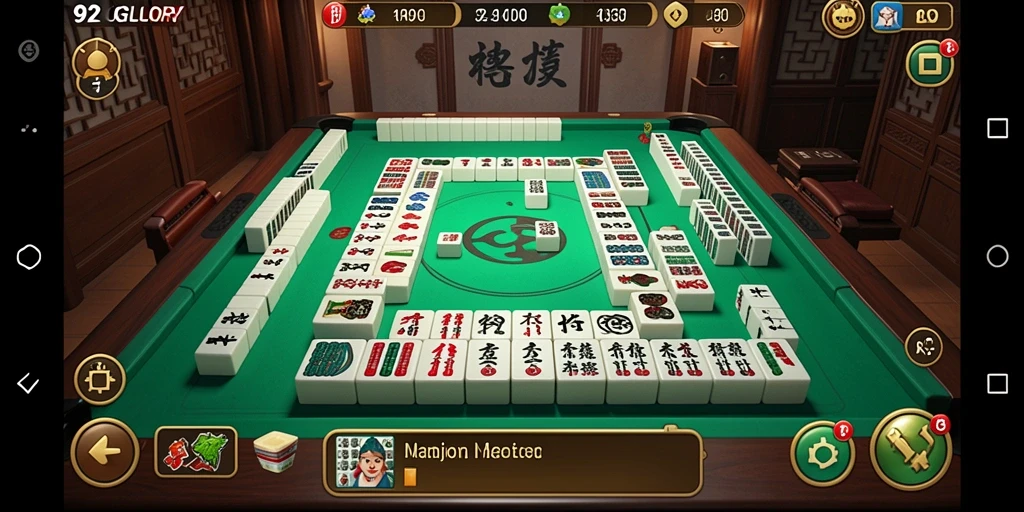 Screenshot utama 92GLORY dengan gameplay Mahjong yang menarik.
