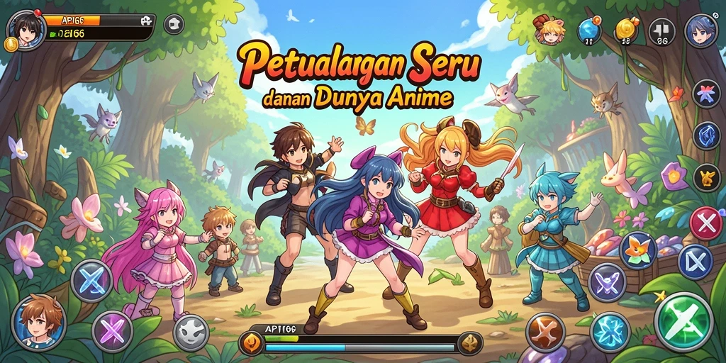 Screenshot gameplay API66 yang menampilkan aksi karakter anime.