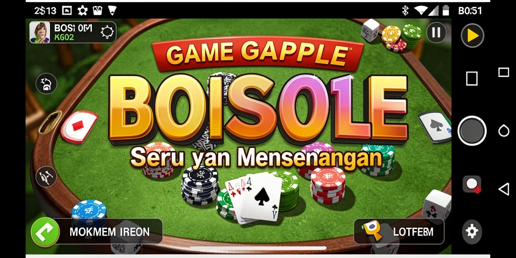 Screenshot gameplay menunjukkan pemain asyik bermain Gaple.