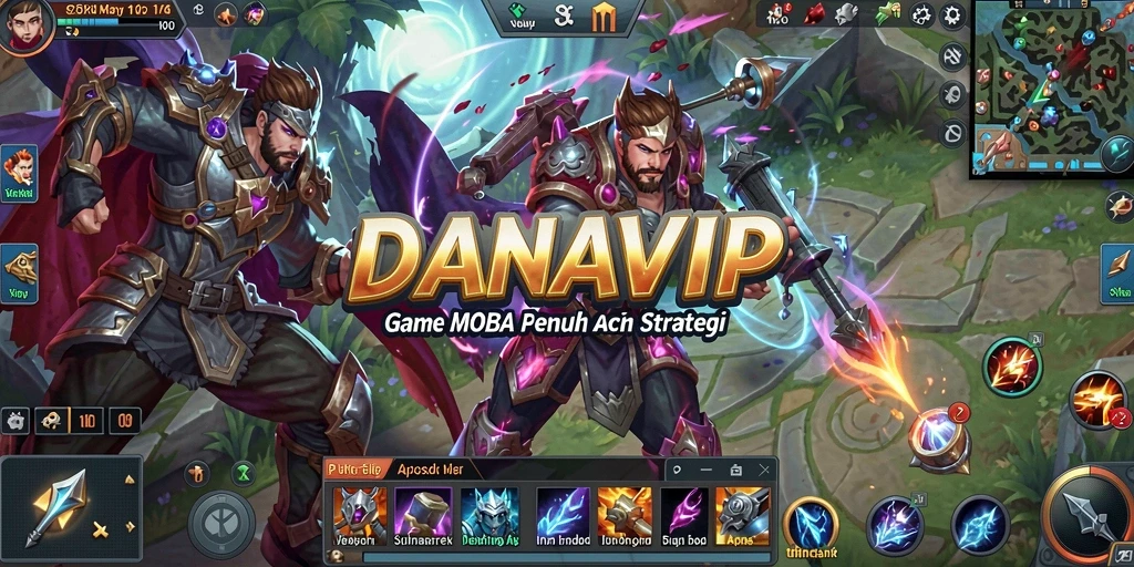 Tampilan gameplay seru dalam DANAVIP, penuh strategi dan aksi.