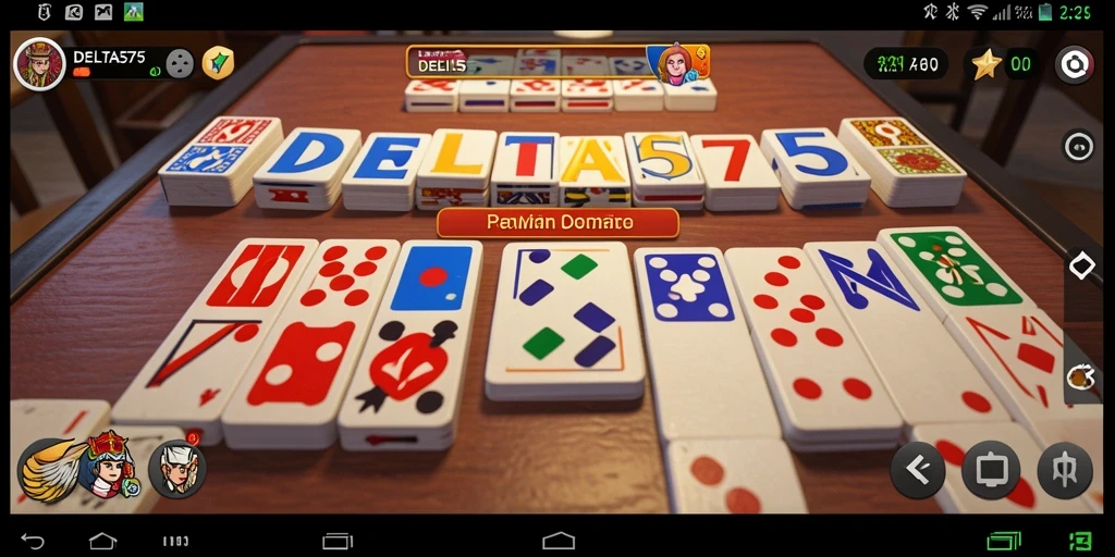 Screenshot utama DELTA575 menampilkan gameplay menarik permainan Domino.