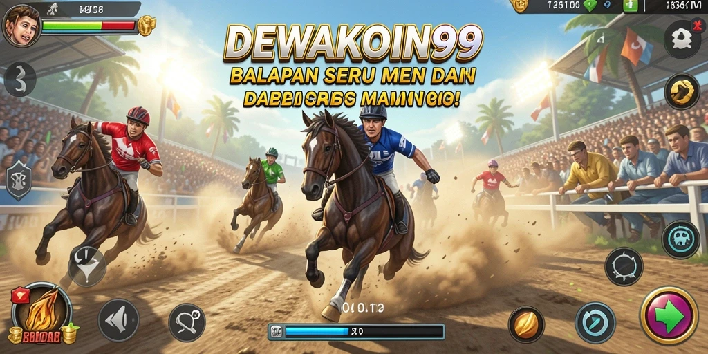 Tampilan gameplay DEWAKOIN99 dengan balapan yang mendebarkan dan mobil cepat.
