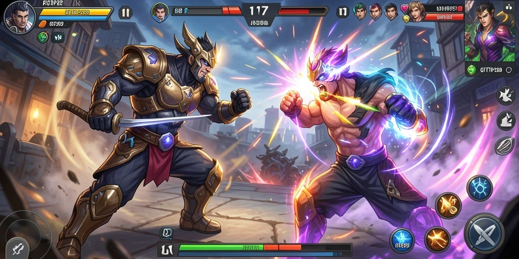 Tampilan gameplay <strong>GIFTRP288</strong> yang menampilkan pertarungan penuh aksi.