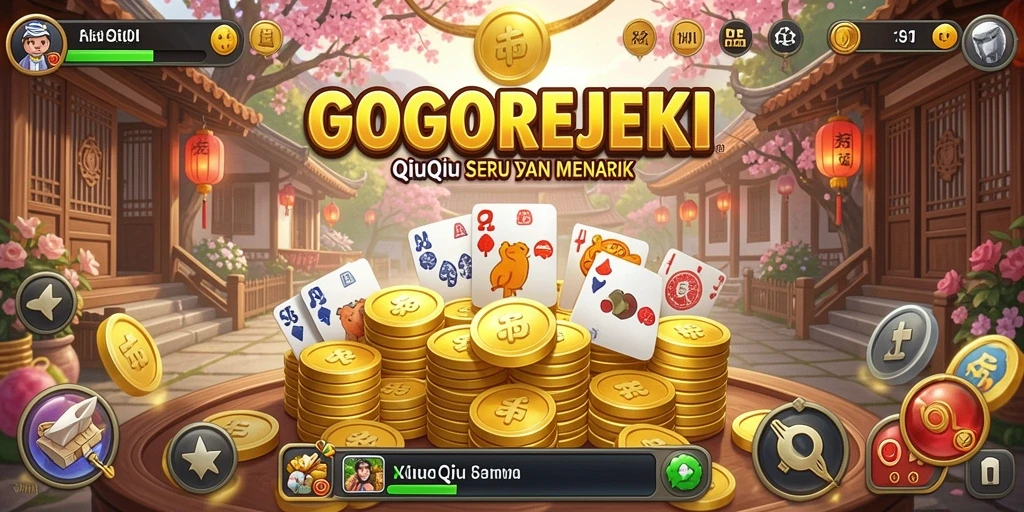 Screenshot gameplay GOGOREJEKI menampilkan suasana permainan QiuQiu yang seru.