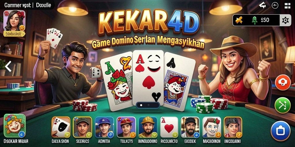 Screenshot gameplay KEKAR4D menampilkan serunya pertandingan domino.