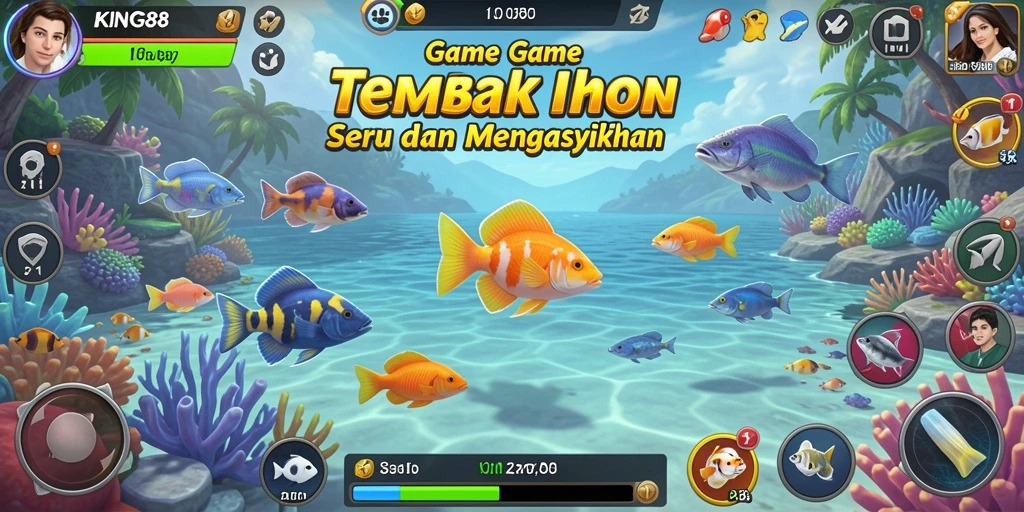 Gameplay KING88 dengan aksi tembak ikan yang seru.