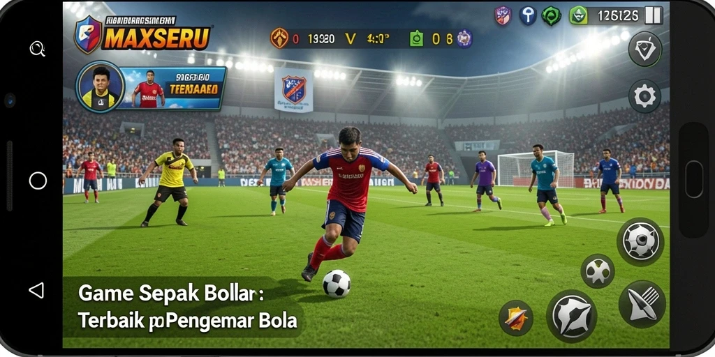Screenshot dari gameplay <strong>MAXSERU</strong> yang menunjukkan aksi seru di lapangan.