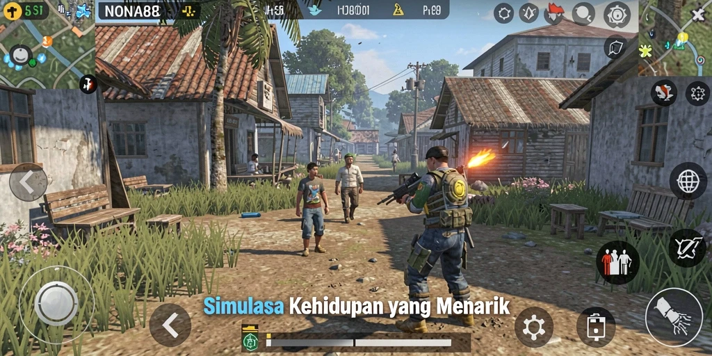 Tampilan screenshot NONA88 menampilkan gameplay simulasi yang menarik.