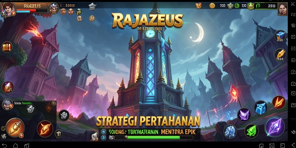 Tampilan gameplay mengesankan dari RAJAZEUS dalam aksi Tower Defense.