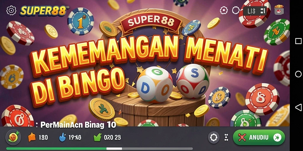 Tampilan gameplay Bingo yang mendebarkan di SUPER88.