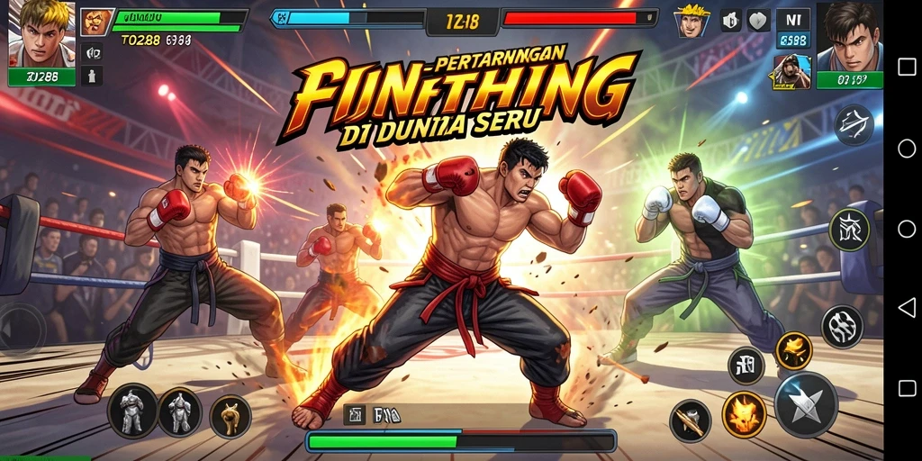 Gameplay TO288 dengan pertarungan seru antara karakter.