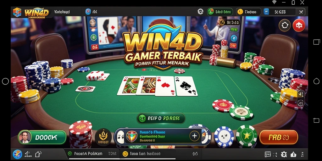 Tampilan gameplay poker yang mendebarkan di WIN4D.