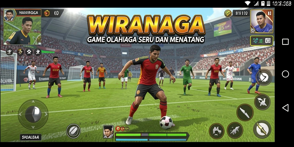 Tampilan gameplay seru di arena olahraga WIRANAGA.