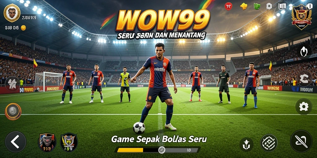 Tampilan gameplay <strong>WOW99</strong> yang seru dan mendebarkan dalam pertandingan sepak bola.